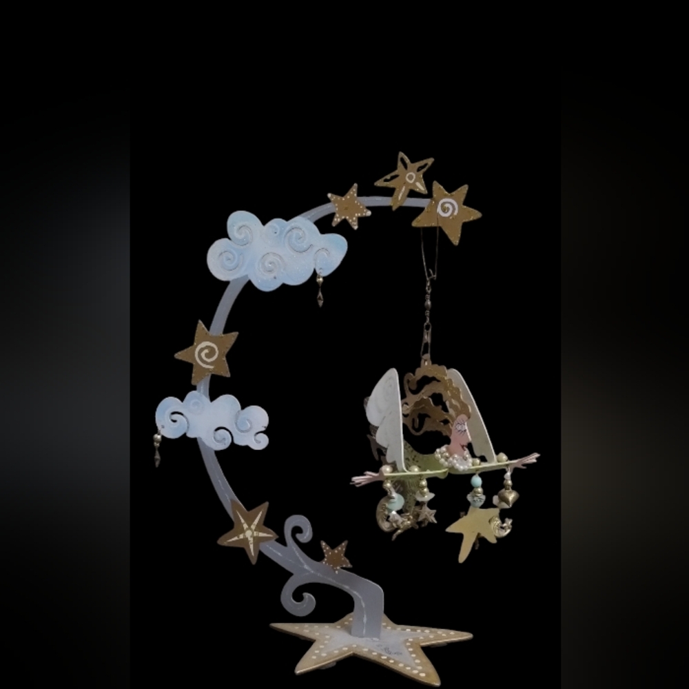 Vintage Angels in Flight by Karen Rossi for Silestri Metal sculpture 9" x 7.5"